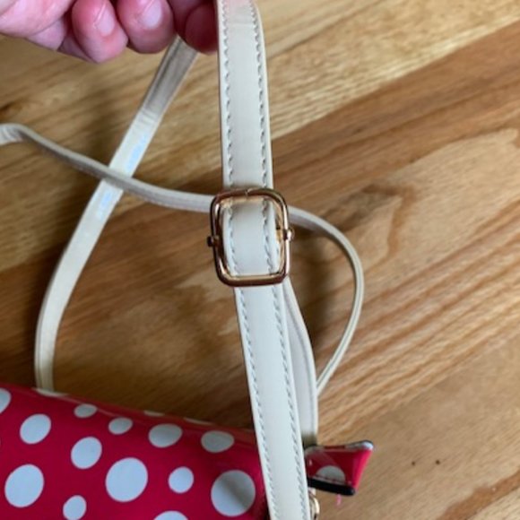 **HP 2Xs** NWOT beautiful pink/white polka dot purse/wristlet - Picture 10 of 14